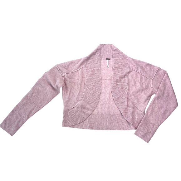 Free People Light Pink Shrug Sweater 100% Cashmere Size L - Picture 8 of 10